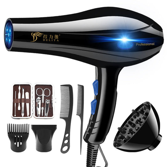 KTX-187923 High-Power Negative Ion Hair Dryer with 5 Speed Settings, Hot & Cold Air Function, and Accessories Included