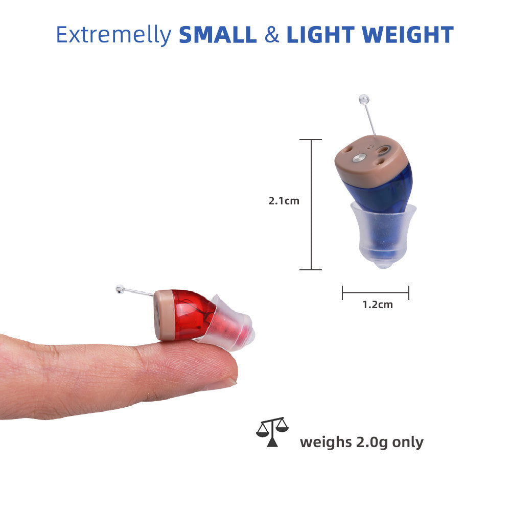 KTX-355475 Rechargeable Mini Digital Hearing Amplifier for Seniors and Adults with Adjustable Volume and Portable Charging Case