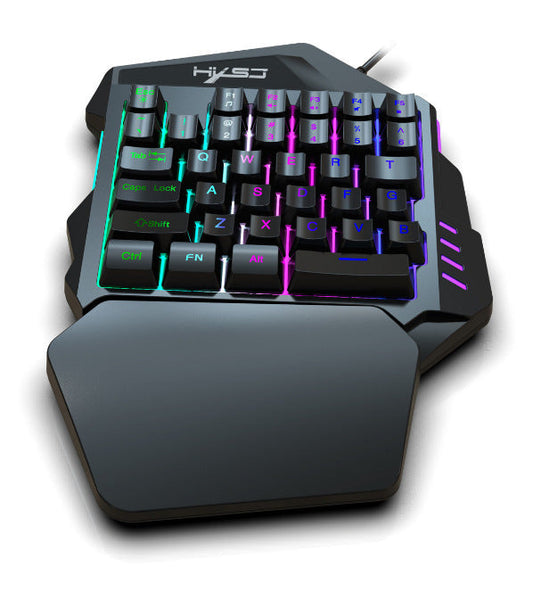 KTX-434515 Compact One-Handed Gaming Keyboard and Mouse Set - V100 Mini Portable Gaming Controller