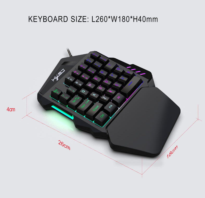 KTX-434515 Compact One-Handed Gaming Keyboard and Mouse Set - V100 Mini Portable Gaming Controller