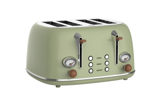 KTX-439187 Stainless Steel Electric 4-Slice Bread Toaster with Removable Crumb Tray