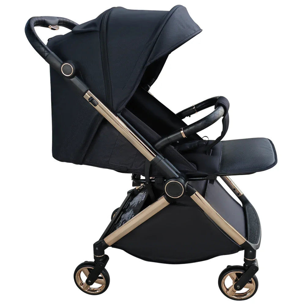 KTX-336723 Lightweight Aluminium Frame Baby Stroller, One-Hand Foldable Pushchair with Canopy
