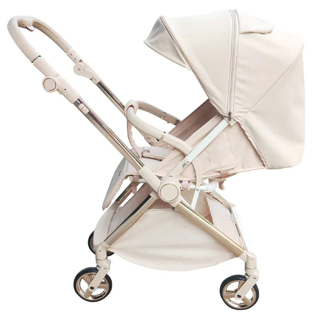 KTX-336723 Lightweight Aluminium Frame Baby Stroller, One-Hand Foldable Pushchair with Canopy