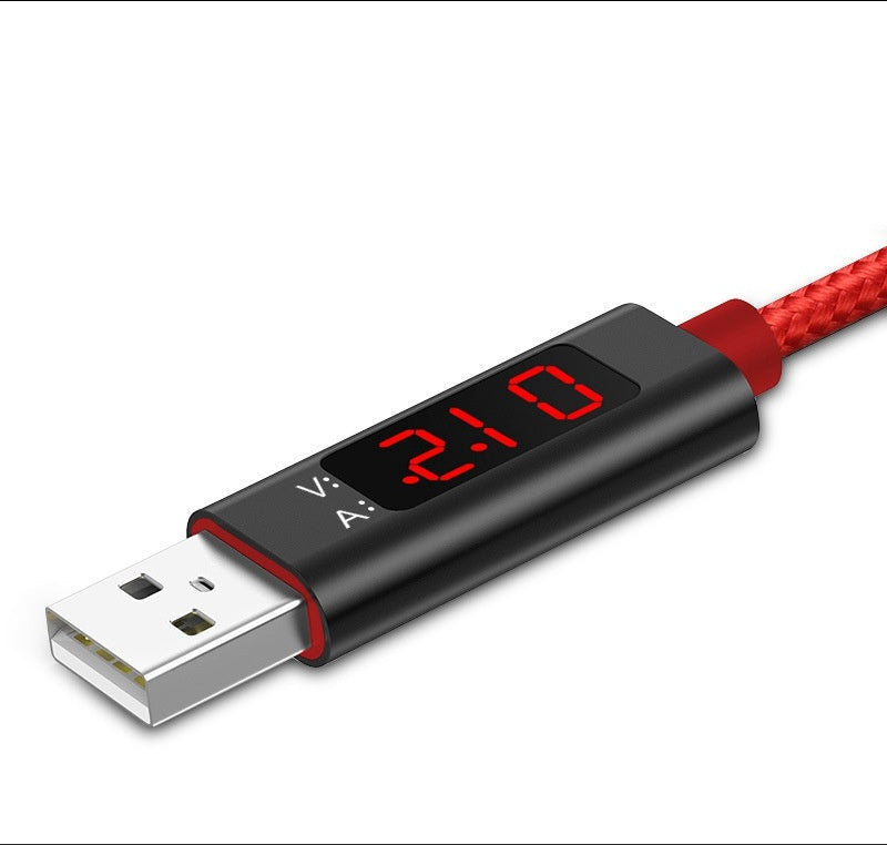 KTX-709395 Nylon Smart Display Data Cable for iPhone and Android Devices – Fast Charging and Data Transfer