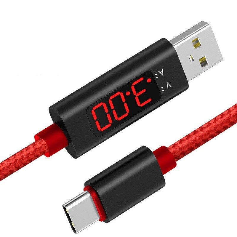 KTX-709395 Nylon Smart Display Data Cable for iPhone and Android Devices – Fast Charging and Data Transfer