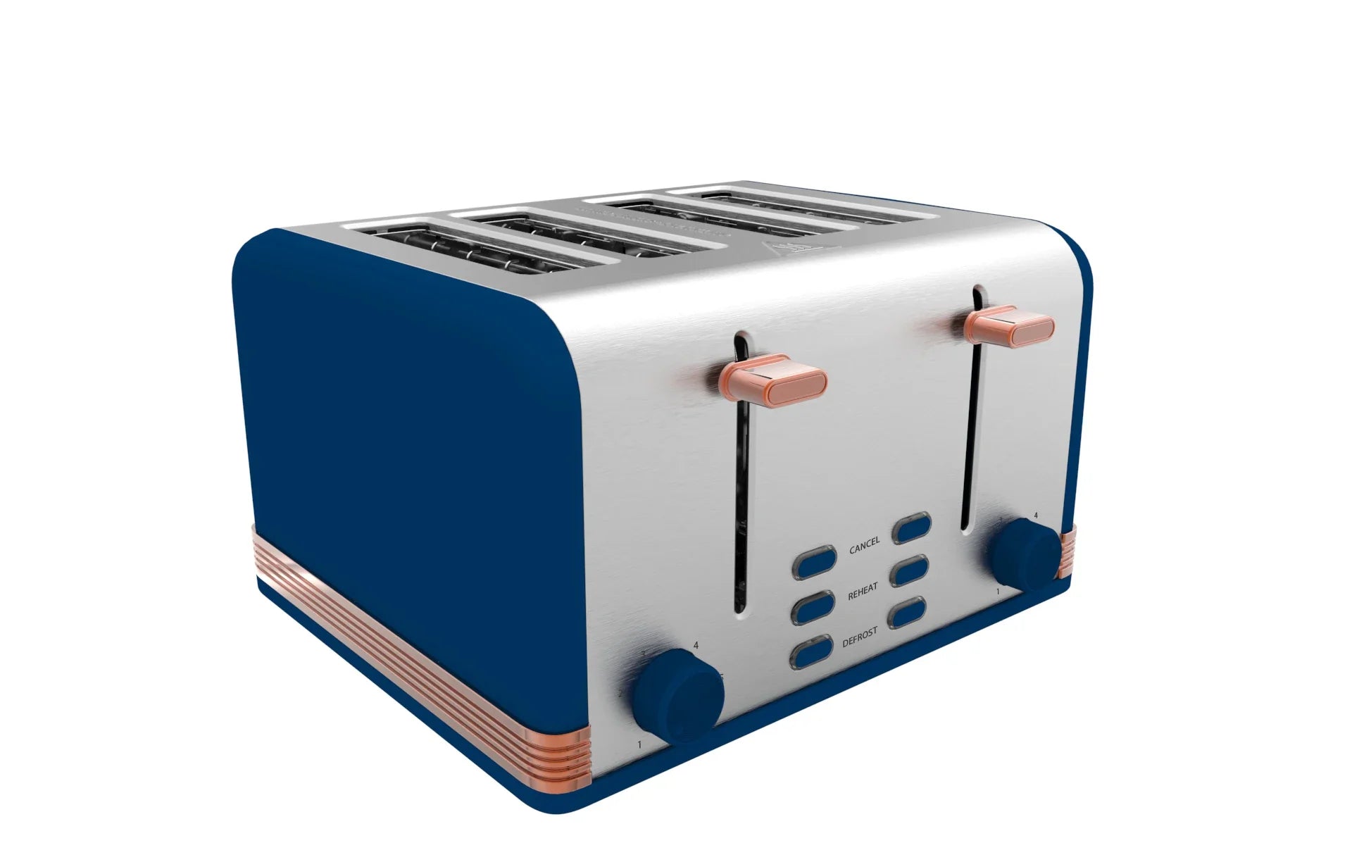 KTX-485459 4-Slice Retro Electric Toaster with LED Display and Stainless Steel Finish
