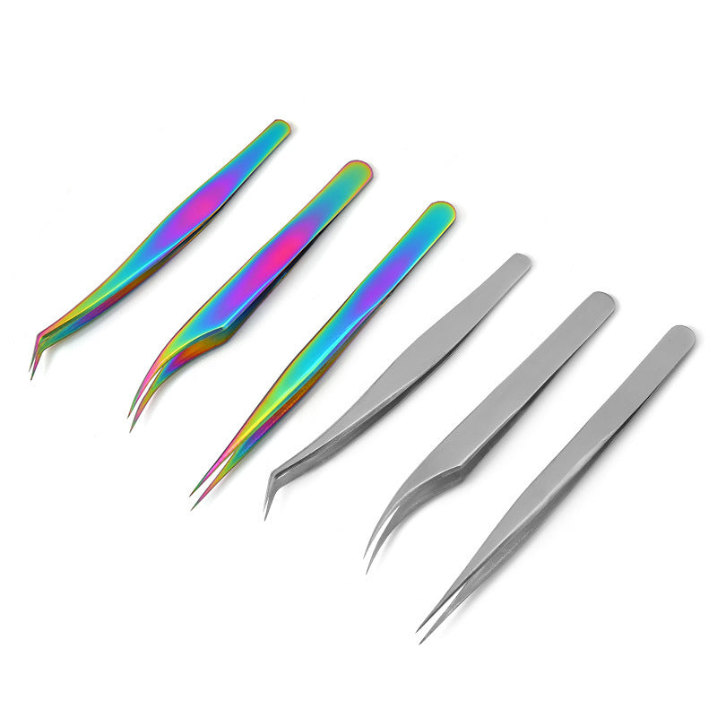 JMT-712394 Elegant Stainless Steel Eyelash Tweezers Curler Set - 3 Unique Clips