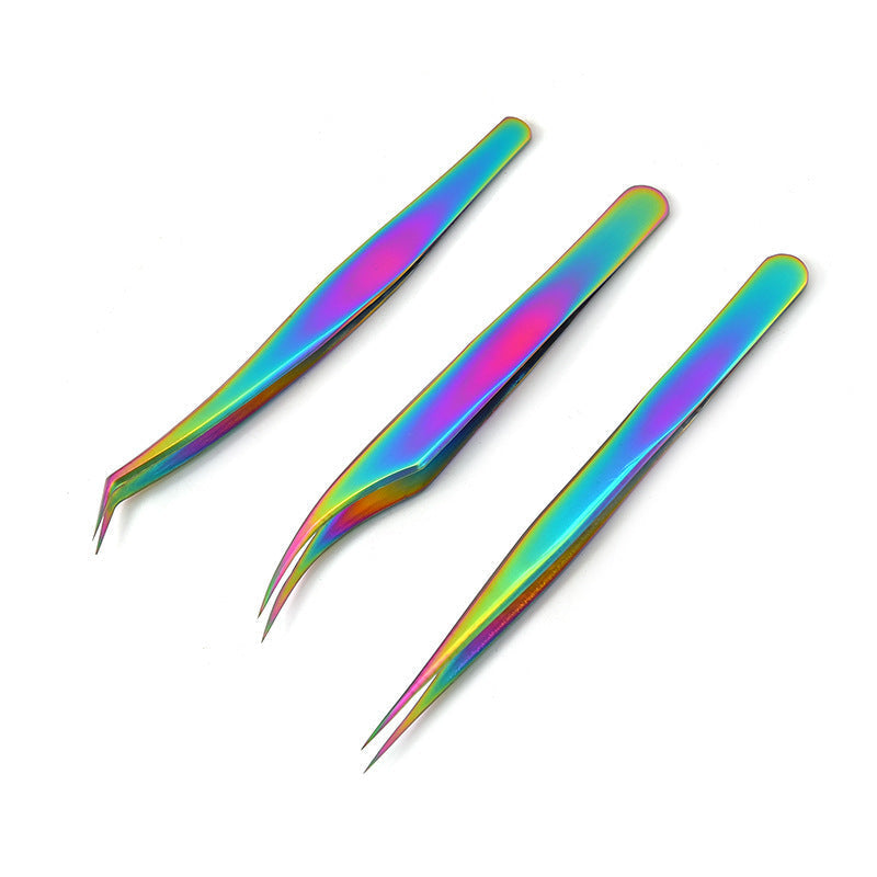 JMT-712394 Elegant Stainless Steel Eyelash Tweezers Curler Set - 3 Unique Clips