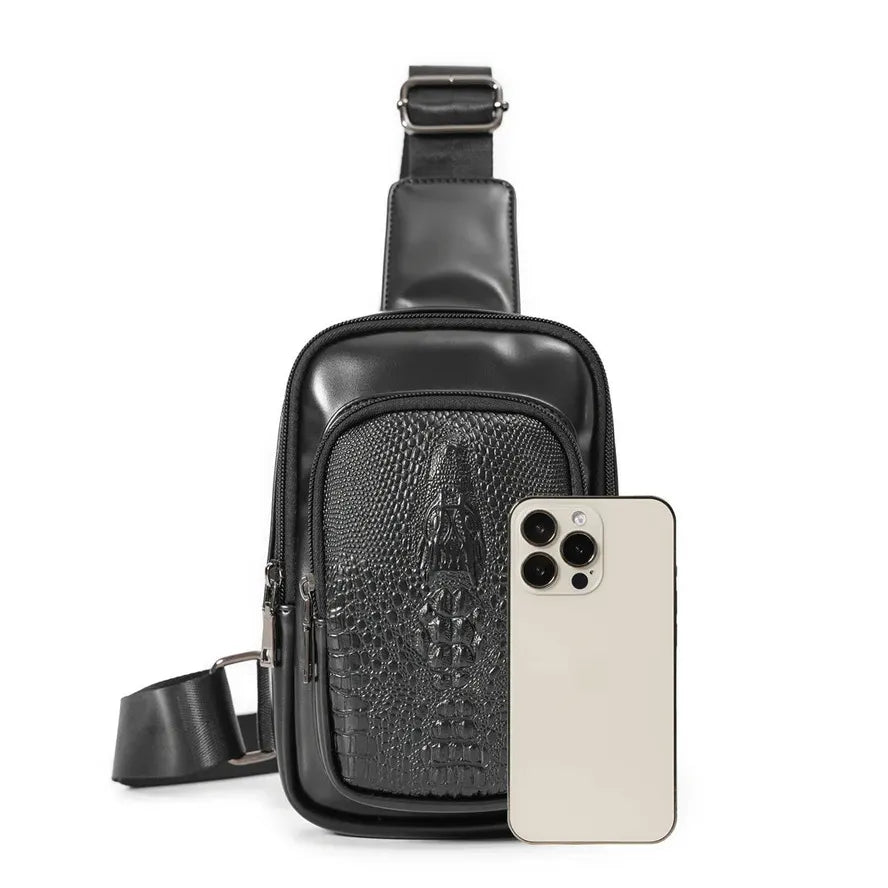 KTX-517203 Casual Crossbody Chest Bag in Ranger Tan Waxed Canvas and Leather Accents