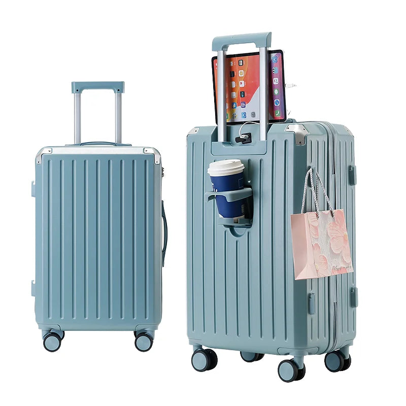 KTX-375443 Adult Ride-On Cabin Suitcase with Removable Rims - 20-Inch Size for Travel
