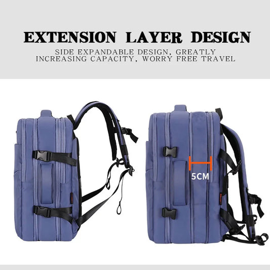 KTX-183123 Large Capacity 17-Inch Waterproof Nylon Laptop Backpack with Extension Layer for Students