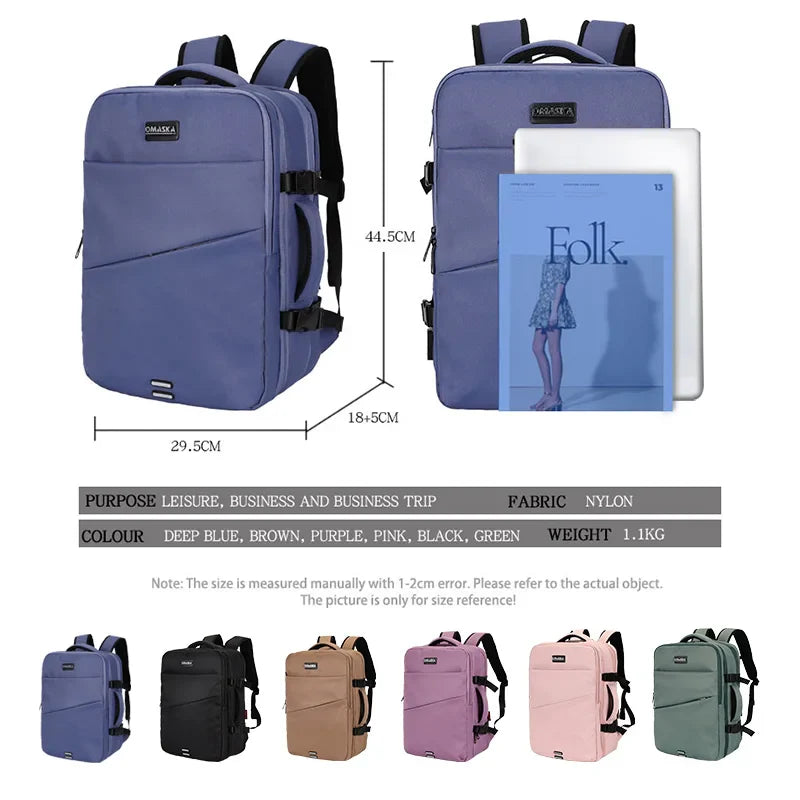 KTX-183123 Large Capacity 17-Inch Waterproof Nylon Laptop Backpack with Extension Layer for Students