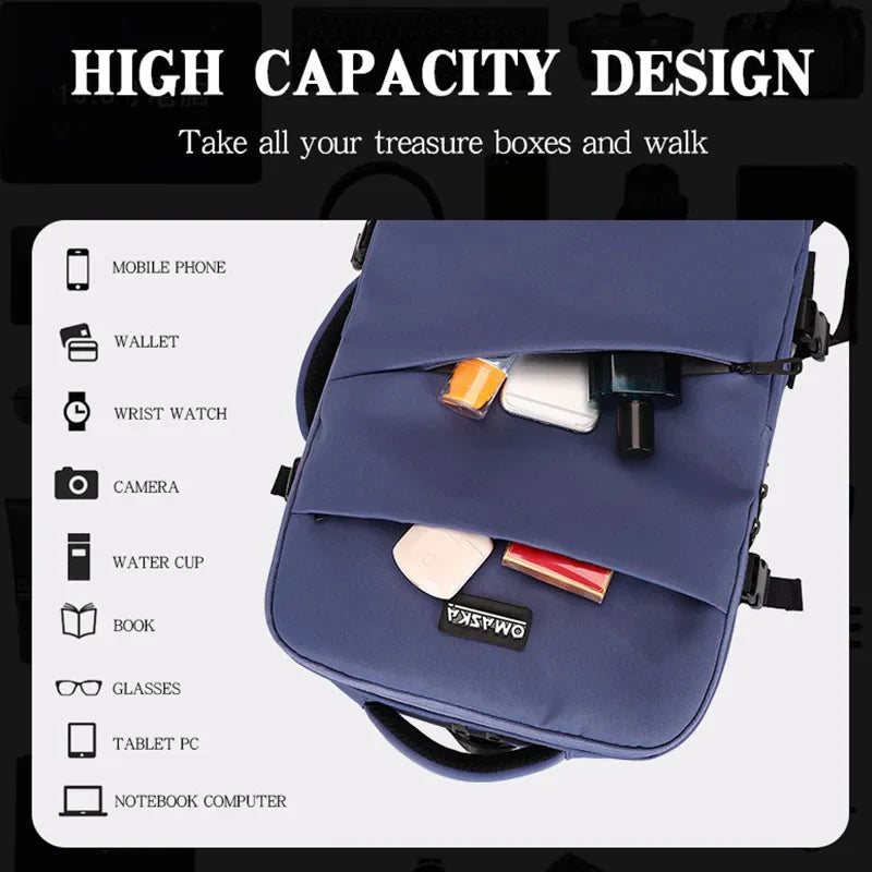 KTX-183123 Large Capacity 17-Inch Waterproof Nylon Laptop Backpack with Extension Layer for Students