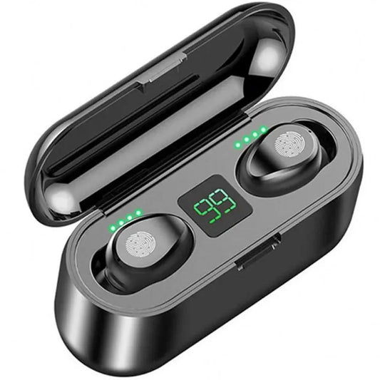 KTX-394323 Wireless Earbuds F9 TWS 5.0 with 2000mAh Charging Case and LED Display for Sports and Gaming