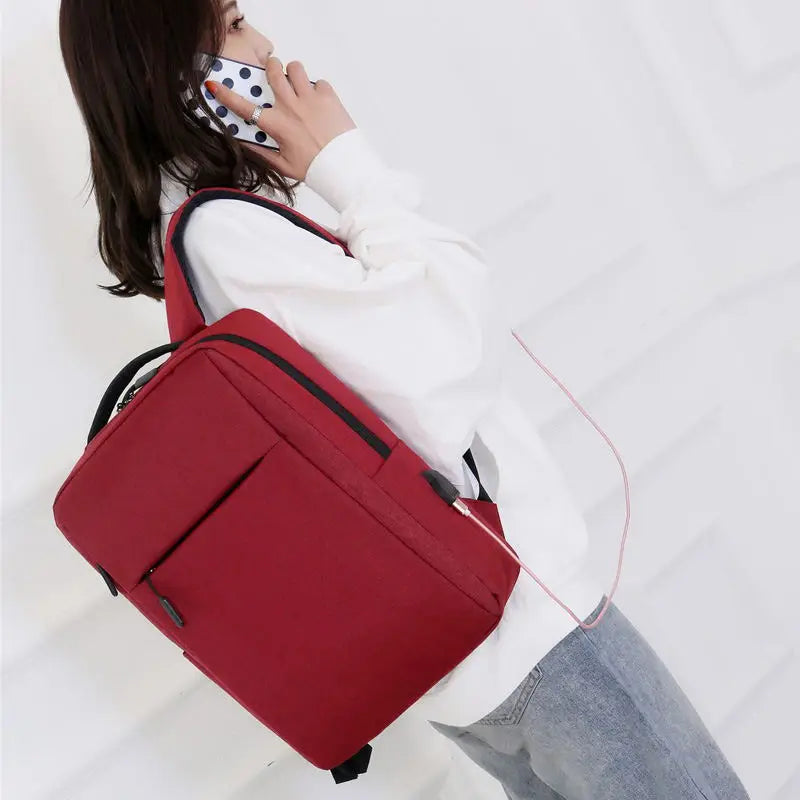 KTX-670035 Waterproof Oxford Polyester Travel Backpack with USB Port and Laptop Panelled Design