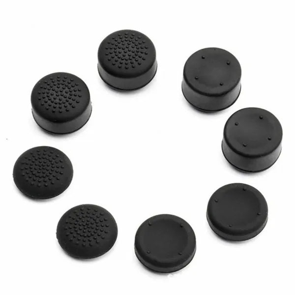 KTX-202323 Black Silicone Thumb Stick Grip Covers for PS4 and Xbox One Controllers - 8 Pack