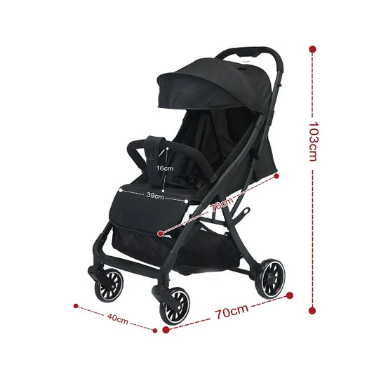 KTX-681363 Ultra-Compact Lightweight Travel Stroller for Babies - Environmentally Friendly Grey Design