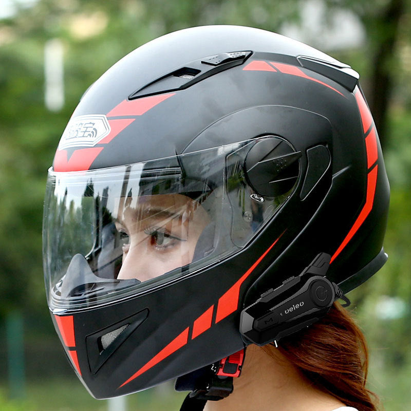 KTX-493651 Motorcycle Bluetooth Headset E1 with 5.0 Technology, 1km Communication Distance, Waterproof, 8-Hour Talk Time