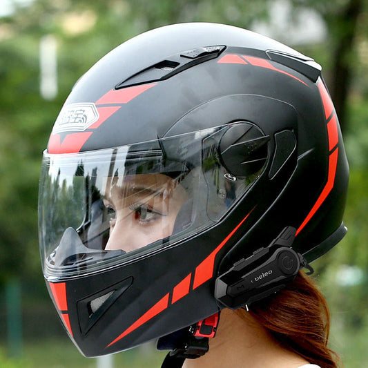 KTX-493651 Motorcycle Bluetooth Headset E1 with 5.0 Technology, 1km Communication Distance, Waterproof, 8-Hour Talk Time