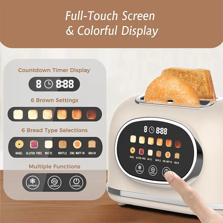 KTX-781523 Smart Touch Control 2-Slice Retro Toaster with Touch Screen Functionality