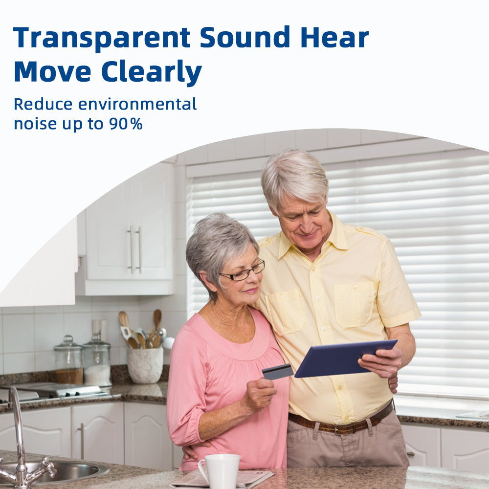 KTX-912531 Rechargeable Hearing Amplifier with Portable Charging Case, 8 Channels, 12 Bands, and Intelligent Noise Cancellation