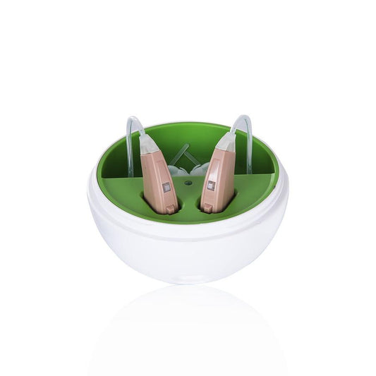 KTX-912531 Rechargeable Hearing Amplifier with Portable Charging Case, 8 Channels, 12 Bands, and Intelligent Noise Cancellation