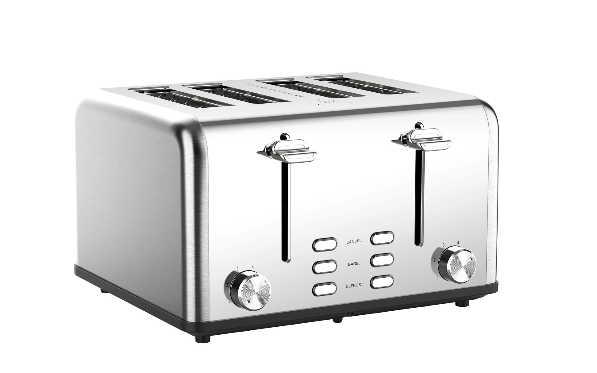 KTX-928403 Smart 4-Slice Stainless Steel Toaster with Custom LED Display for Sandwiches and Bread