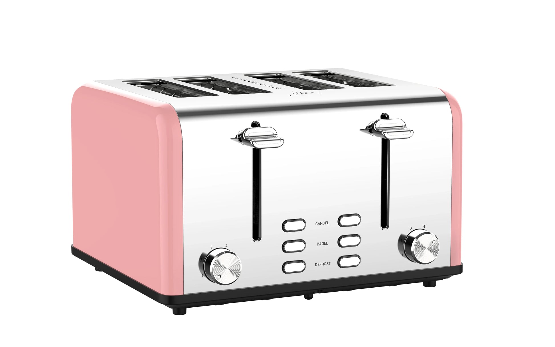 KTX-928403 Smart 4-Slice Stainless Steel Toaster with Custom LED Display for Sandwiches and Bread