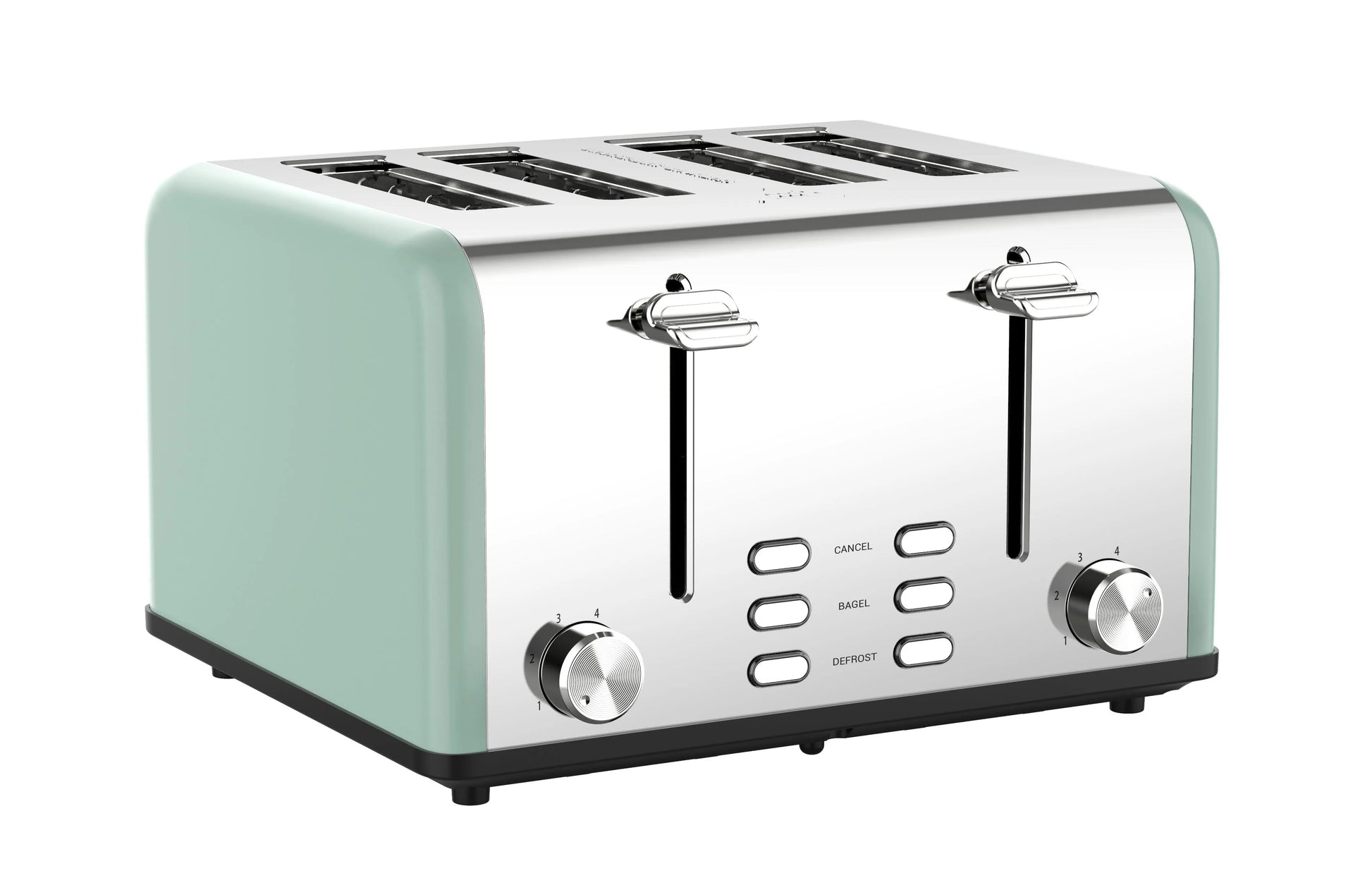 KTX-928403 Smart 4-Slice Stainless Steel Toaster with Custom LED Display for Sandwiches and Bread