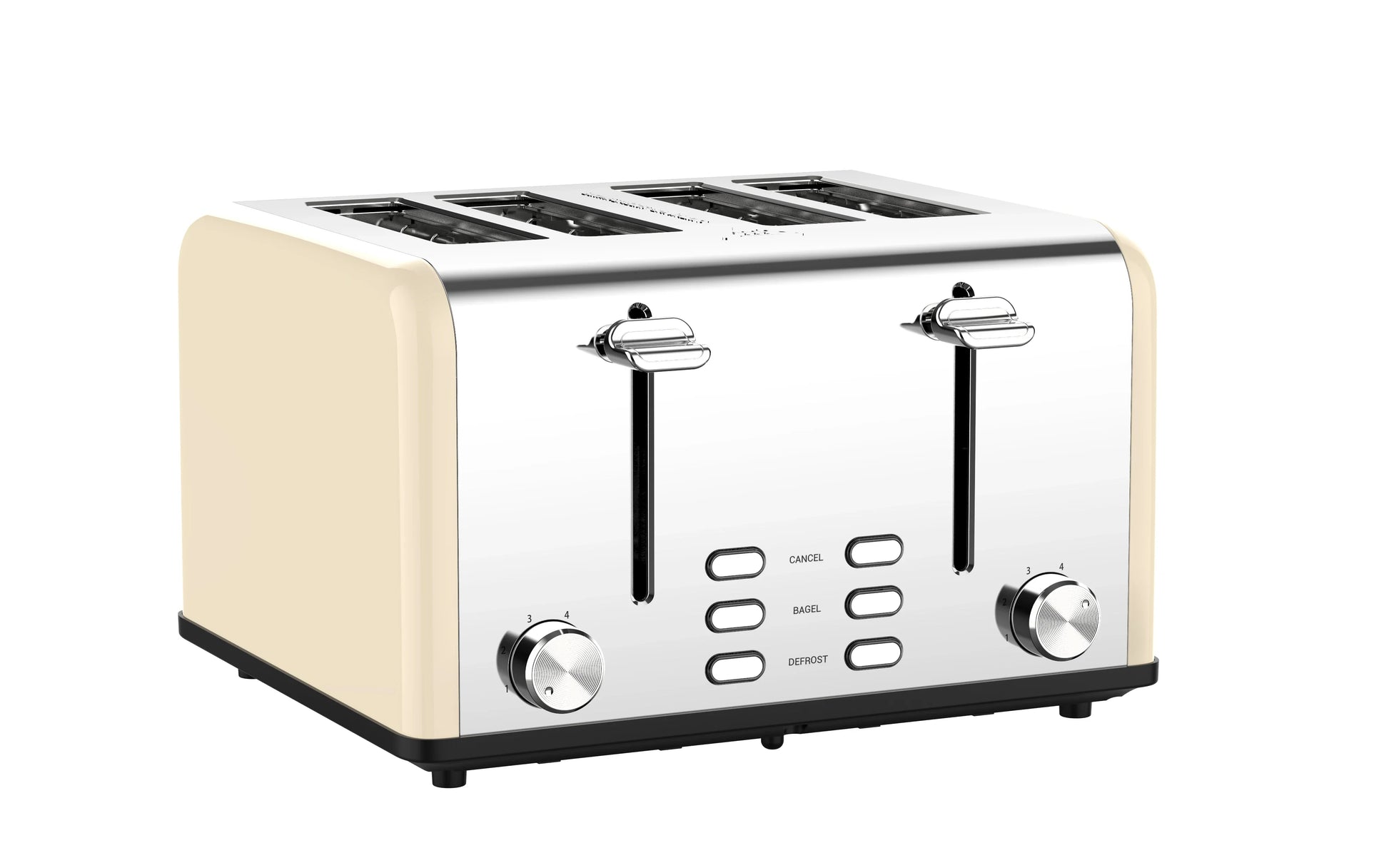 KTX-928403 Smart 4-Slice Stainless Steel Toaster with Custom LED Display for Sandwiches and Bread