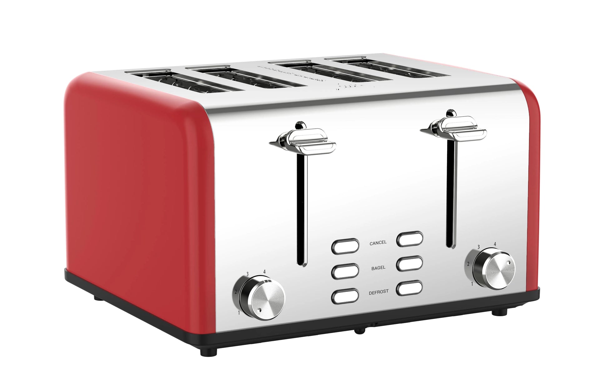 KTX-928403 Smart 4-Slice Stainless Steel Toaster with Custom LED Display for Sandwiches and Bread