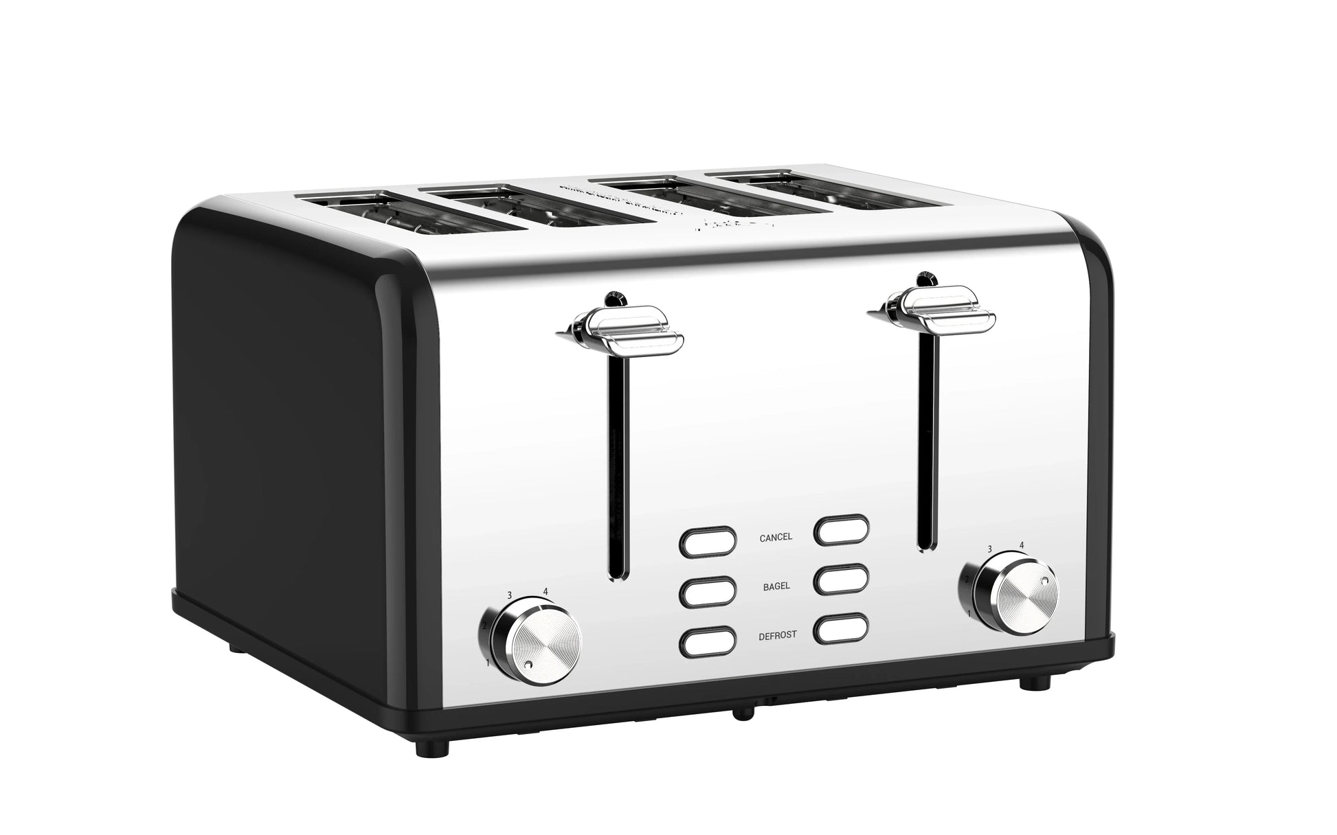 KTX-928403 Smart 4-Slice Stainless Steel Toaster with Custom LED Display for Sandwiches and Bread