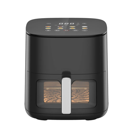 KTX-532563 Modern Square Air Fryer with Stainless Steel Heating Plate and LCD Display, Available in 3L, 5L, and 7L Sizes