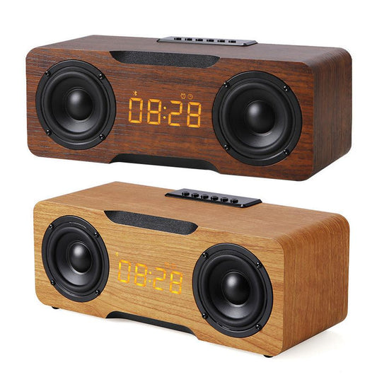 KTX-921235 Wooden Bluetooth Clock Speaker with Digital Display and U Disk/TF Card Support