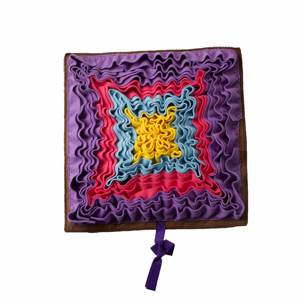 JMT-730506 Gray and Purple Pet Sniffing Mat - Cloth, 45x45cm Interactive Enrichment Toy