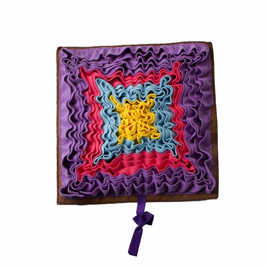 JMT-730506 Gray and Purple Pet Sniffing Mat - Cloth, 45x45cm Interactive Enrichment Toy