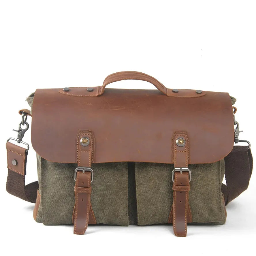 JMT-731594 Leather Laptop Tote Bag for Professional Use - Stylish Briefcase for Men