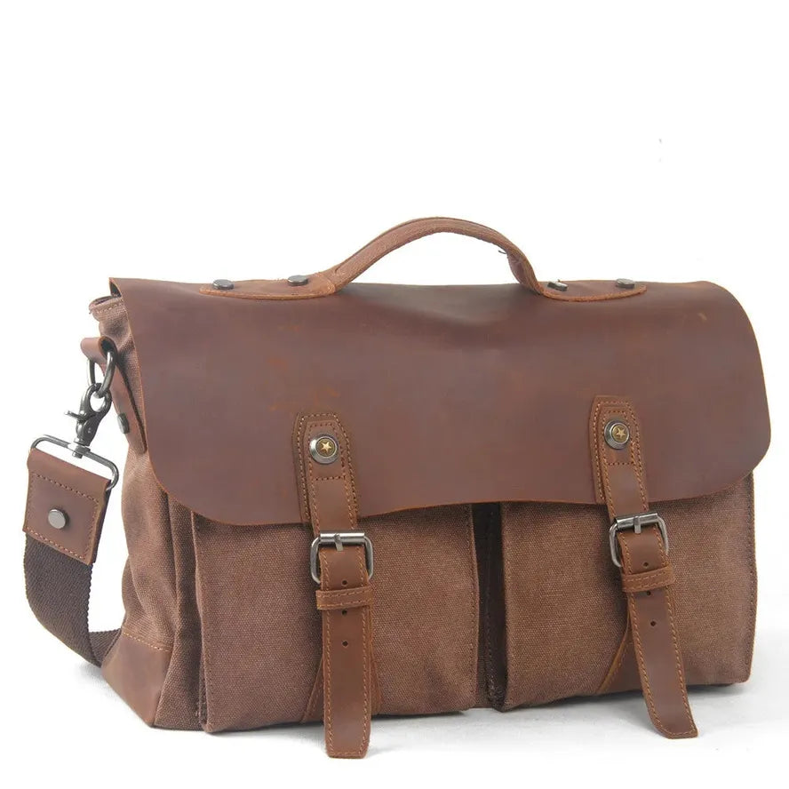 JMT-731594 Leather Laptop Tote Bag for Professional Use - Stylish Briefcase for Men