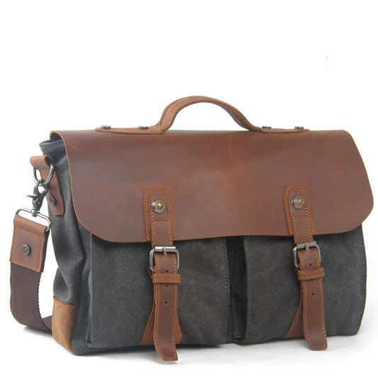 JMT-731594 Leather Laptop Tote Bag for Professional Use - Stylish Briefcase for Men