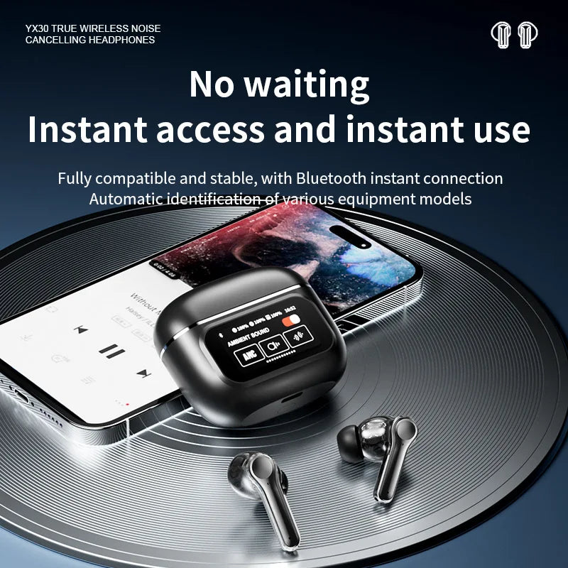 KTX-116371 Wireless Bluetooth In-Ear Headphones with ANC, LED Battery Indicator, and Low Latency for Comfort and Extended Use