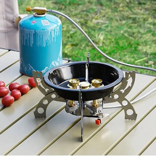 KTX-730259 Portable 5-Burner Folding Camping Stove for Butane and Liquefied Petroleum Gas