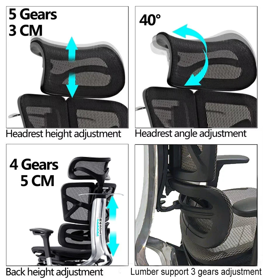 KTX-253331 Ergonomic Reclining Office Chair with Adjustable Lumbar Support and 7D Armrest for Maximum Comfort