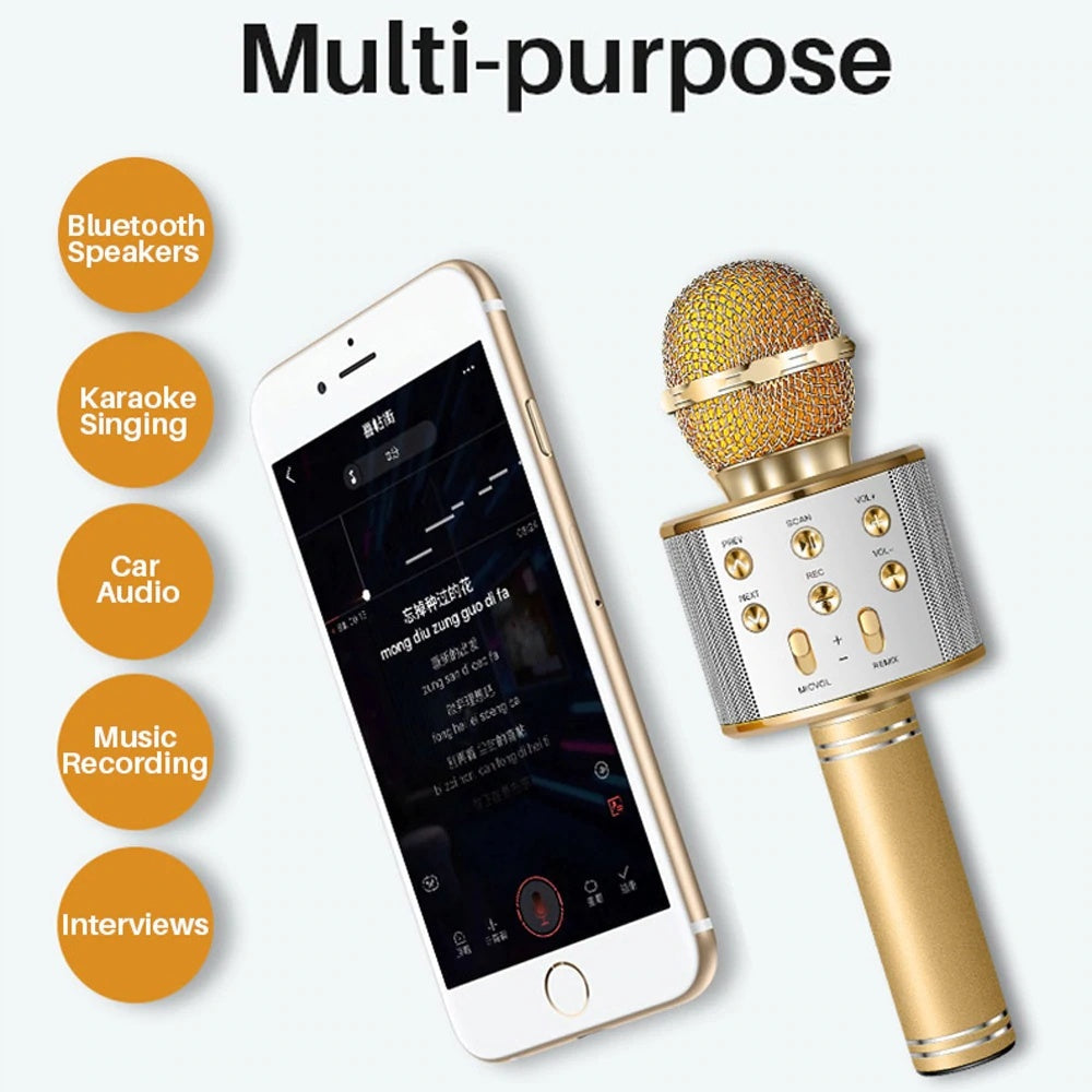 KTX-979219 Portable Bluetooth Wireless Microphone for Music Playback and Karaoke at Home
