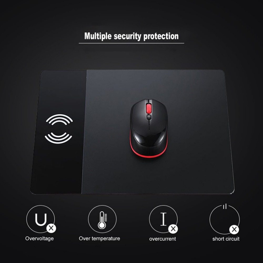 KTX-187219 Aluminum Alloy Wireless Charger Mouse Pad with Non-Slip Base and Safety Features