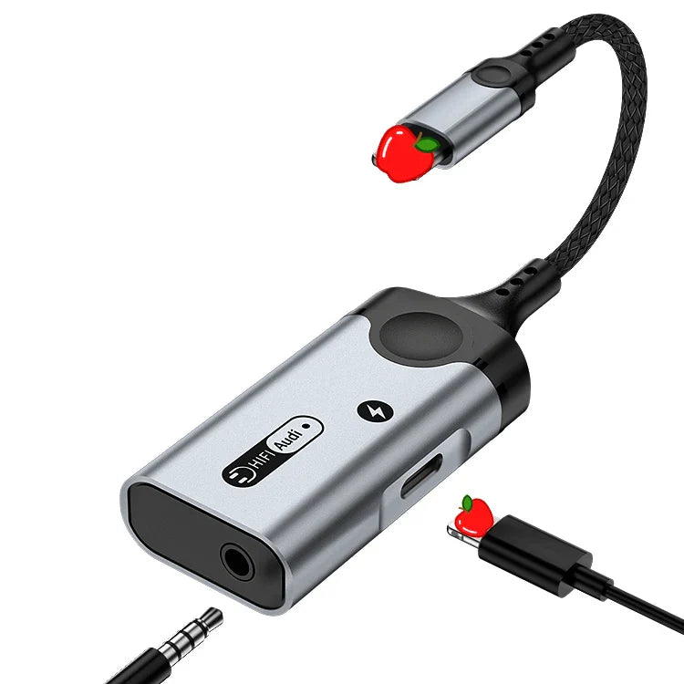KTX-473107 8-Pin to 3.5mm Audio and Charge Adapter for iPhone Devices