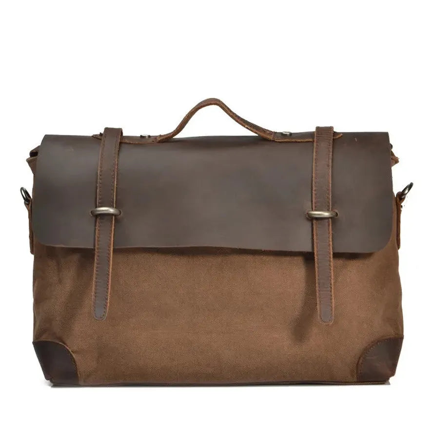 KTX-023571 Retro Leather Large Capacity Messenger Bag for 13-15 Inch Laptops в with Eco-Friendly Materials