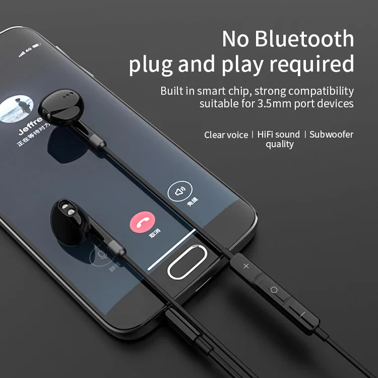KTX-557907 Wired 3.5mm Earphones with Noise Cancelling Microphone for Sports Activities