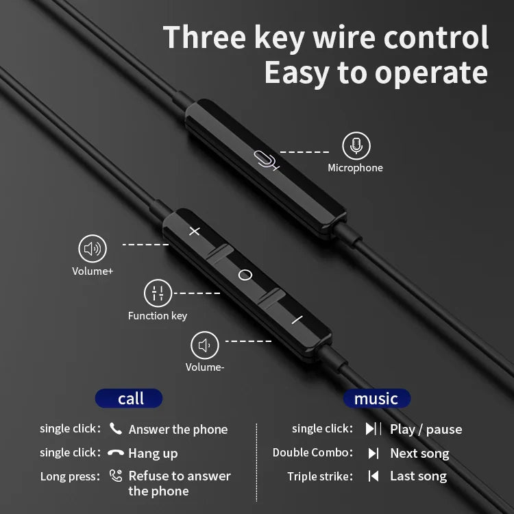 KTX-557907 Wired 3.5mm Earphones with Noise Cancelling Microphone for Sports Activities
