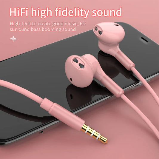 KTX-780627 3.5mm Wired Earphones with Microphone, Universal In-Ear Headphones for Smartphones and Tablets