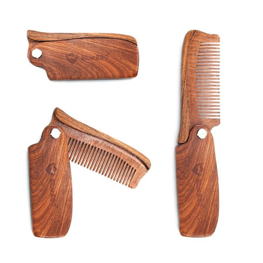 KTX-975507 Folding Comb with PU Leather Carrying Case for Hair and Beard Care